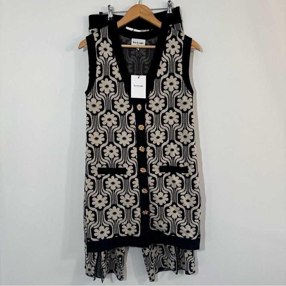 Leo & Ugo France Knit Wear Floral Two Piece Set New With Tags Size 1